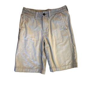 American Eagle Outfitters Longer Length Khaki Shorts Flat Front Chino Size 30‎